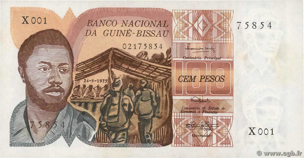 100 Pesos GUINÉE BISSAU  1975 P.02 pr.NEUF
