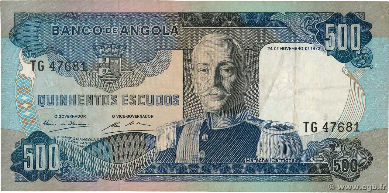 500 Escudos ANGOLA  1972 P.102 BB