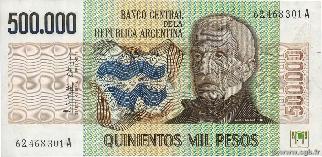 500000 Pesos ARGENTINA  1980 P.309 UNC-