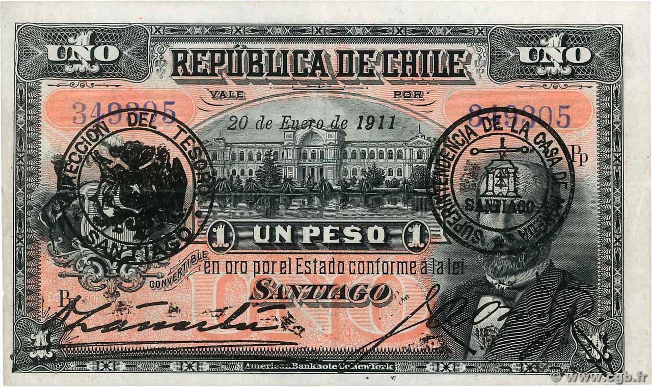 1 Peso CHILE
  1911 P.015a EBC