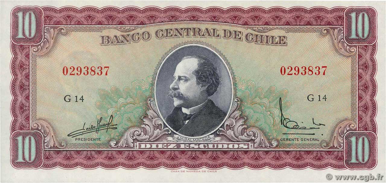 10 Escudos CHILE  1964 P.139a UNC-