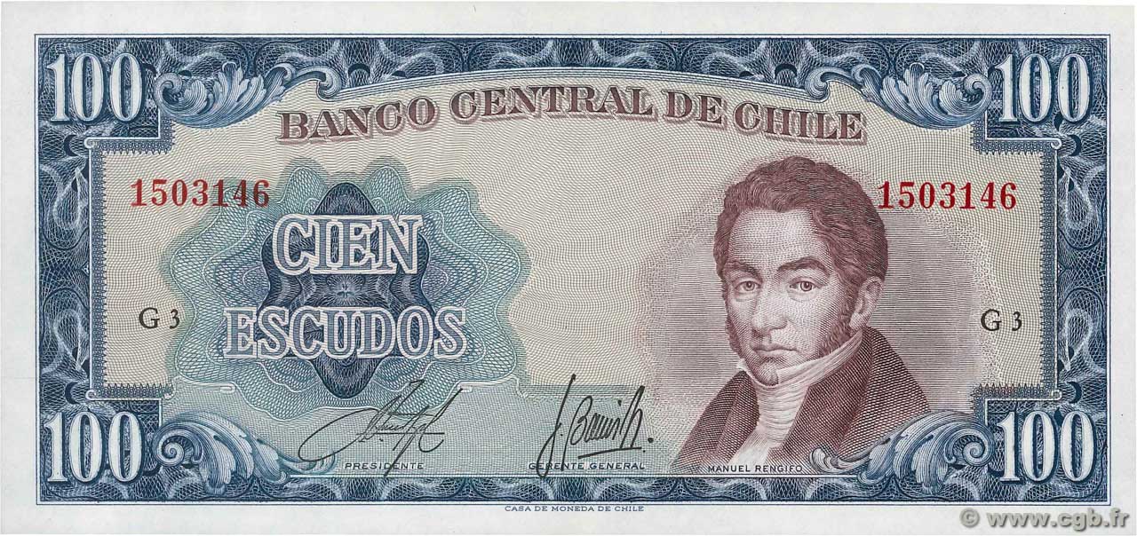100 Escudos CHILE
  1964 P.141a fST+