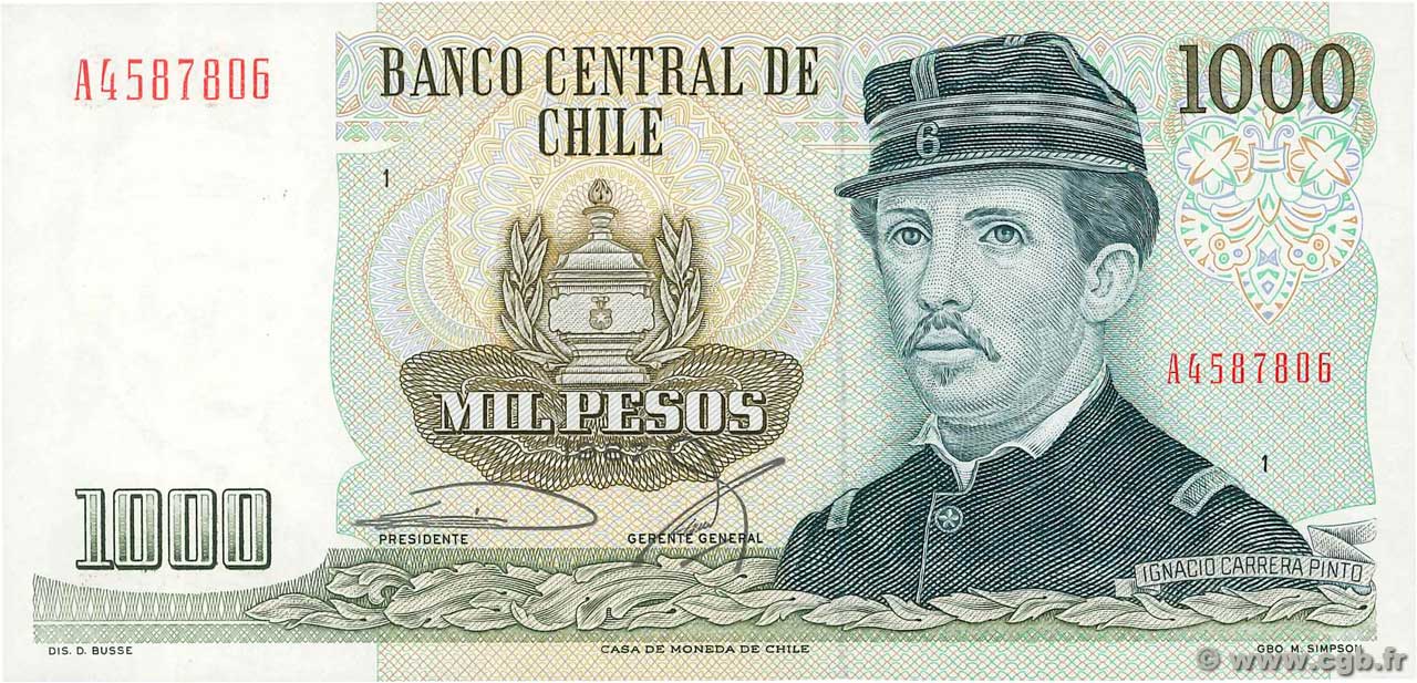 1000 Pesos CILE  1987 P.154c FDC
