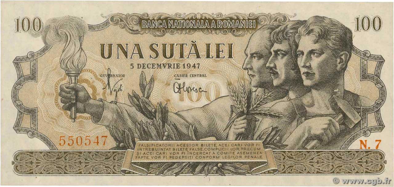 100 Lei ROMANIA  1947 P.067a UNC