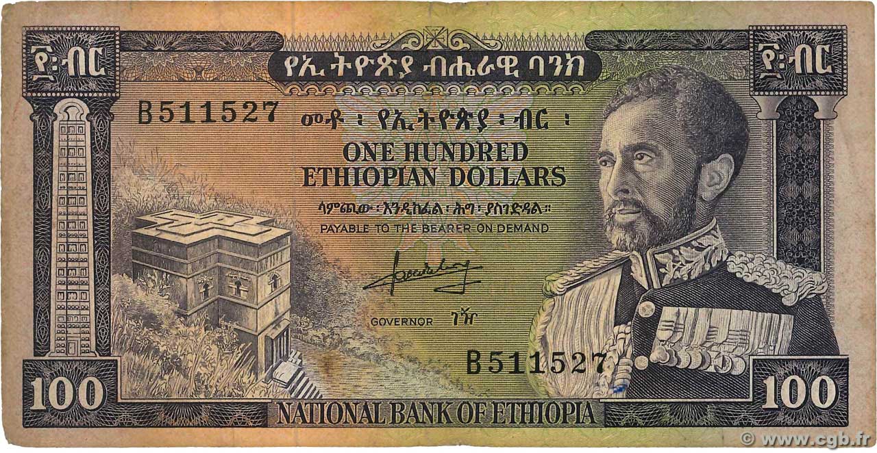 100 Dollars ETIOPIA  1966 P.29a MB