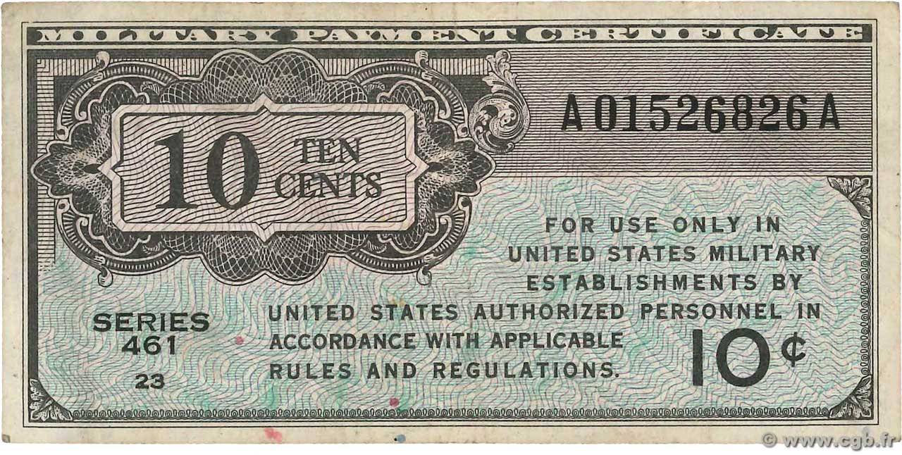 10 Cents ÉTATS-UNIS D AMÉRIQUE  1946 P.M002 TTB