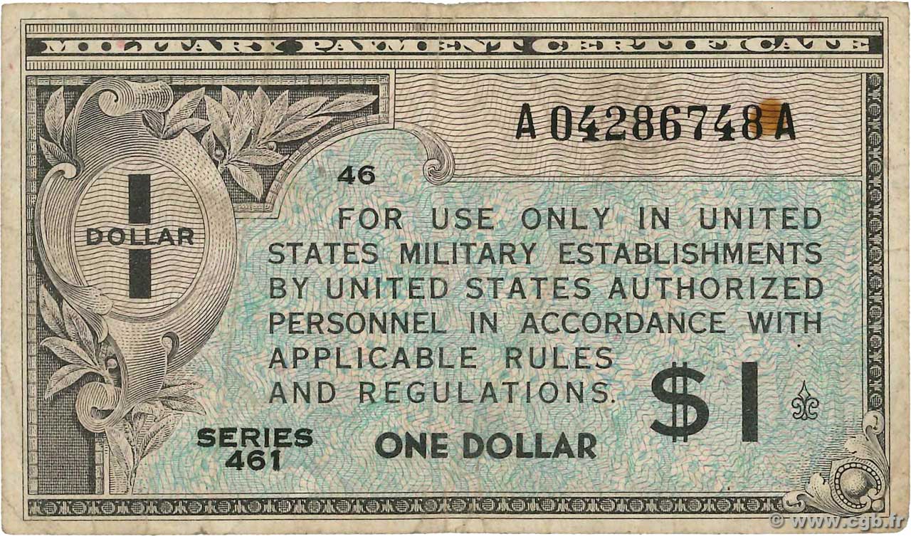 1 Dollar ÉTATS-UNIS D AMÉRIQUE  1946 P.M005 TB
