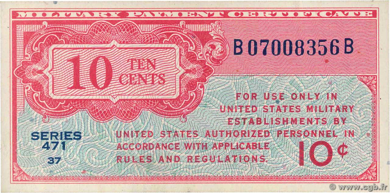 10 Cents ESTADOS UNIDOS DE AMÉRICA  1947 P.M009 EBC+
