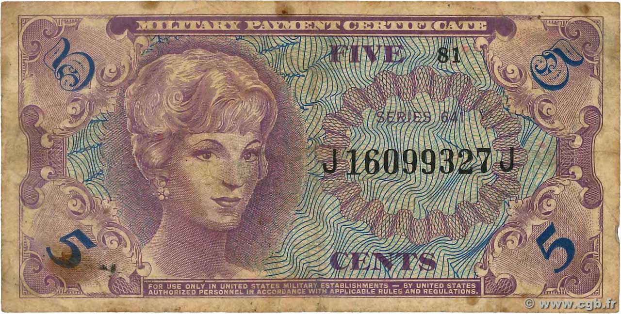 5 Cents ESTADOS UNIDOS DE AMÉRICA  1965 P.M057a BC