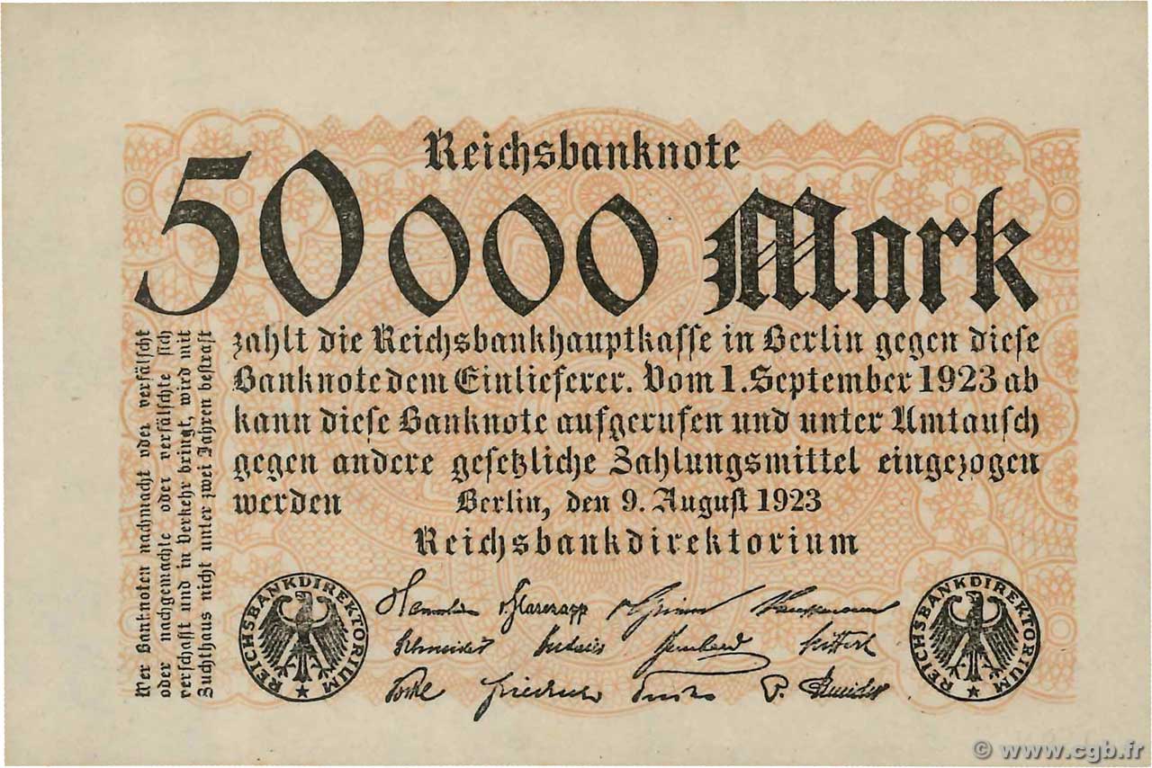 50000 Mark ALEMANIA  1923 P.099 FDC