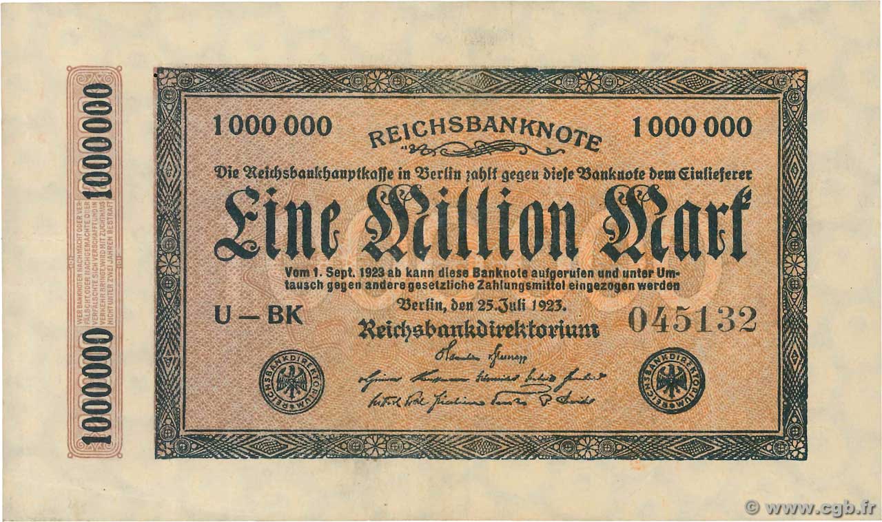 1 Million Mark ALLEMAGNE  1923 P.093 TTB