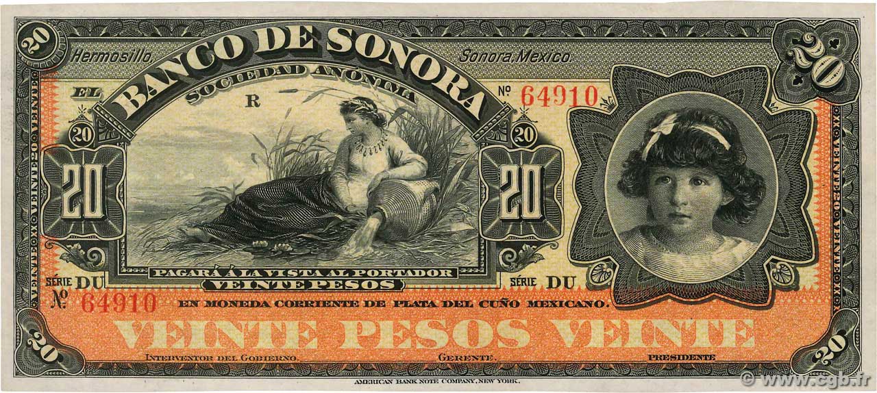 20 Pesos Non émis MEXIQUE  1915 PS.0421r SPL