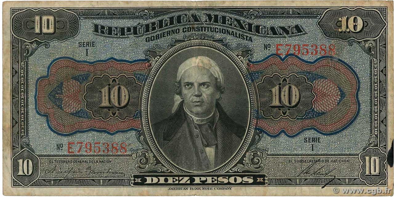 10 Pesos MEXICO  1915 PS.0686a BC