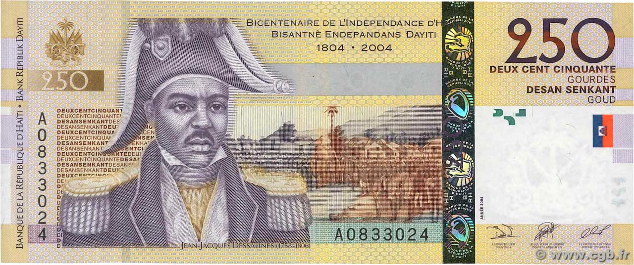 250 Gourdes HAITI  2004 P.276a UNC