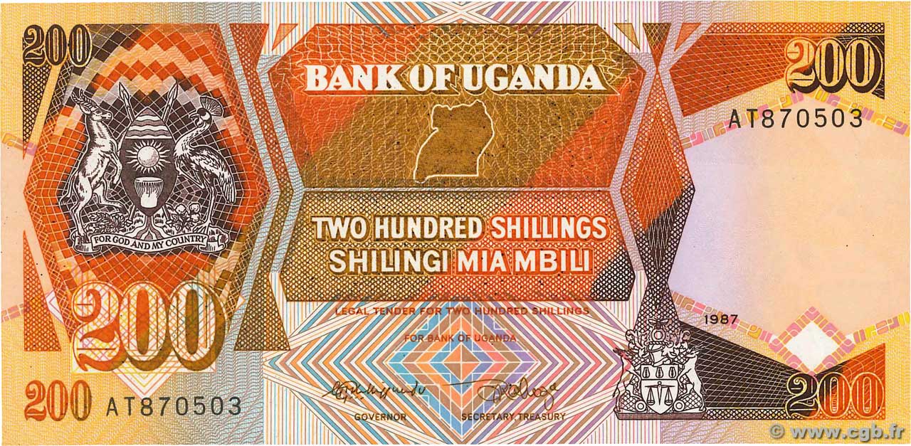 200 Shillings OUGANDA  1987 P.32a NEUF