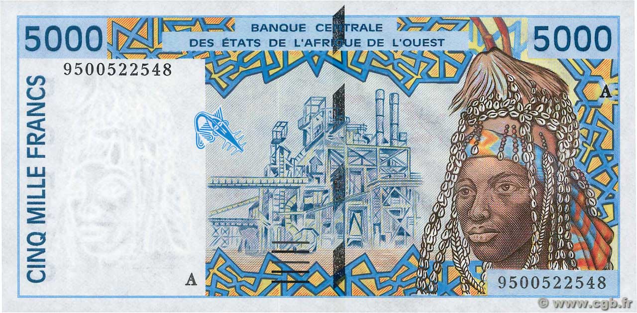 5000 Francs ÉTATS DE L AFRIQUE DE L OUEST  1995 P.113Ad NEUF