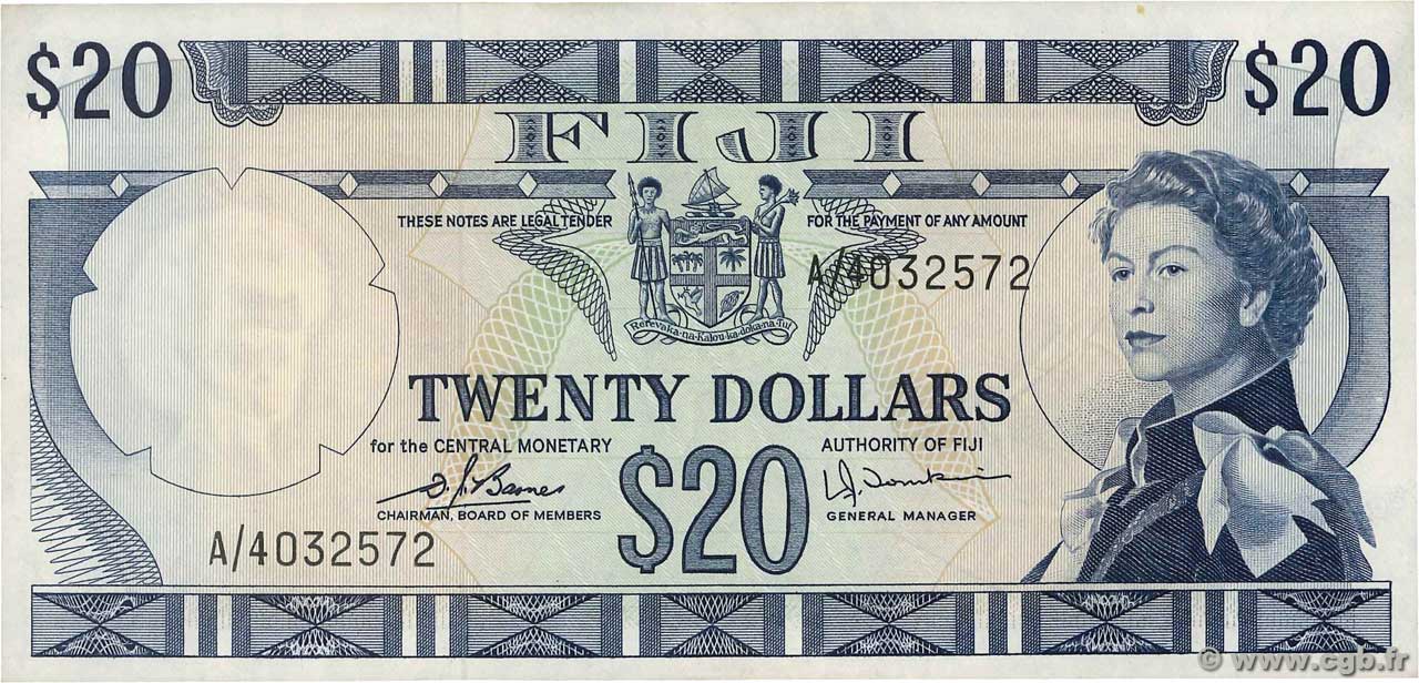 20 Dollars FIDJI  1974 P.075c SUP