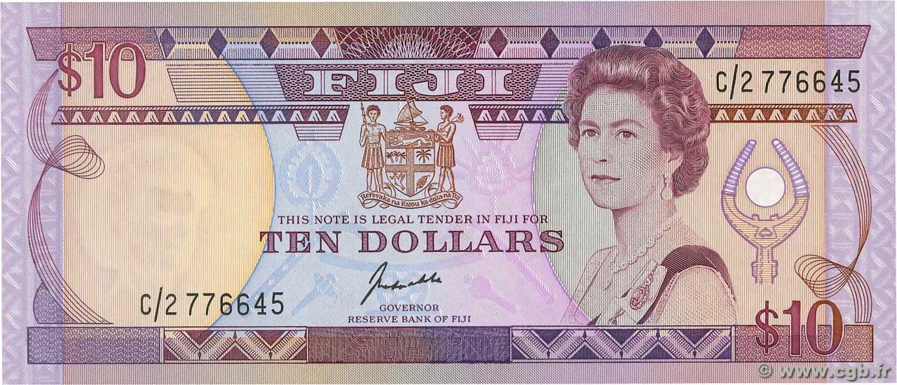 10 Dollars FIDJI  1989 P.092a NEUF