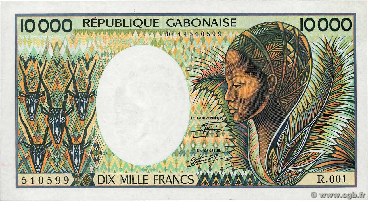 10000 Francs type 1983 GABON  1984 A.248a AU