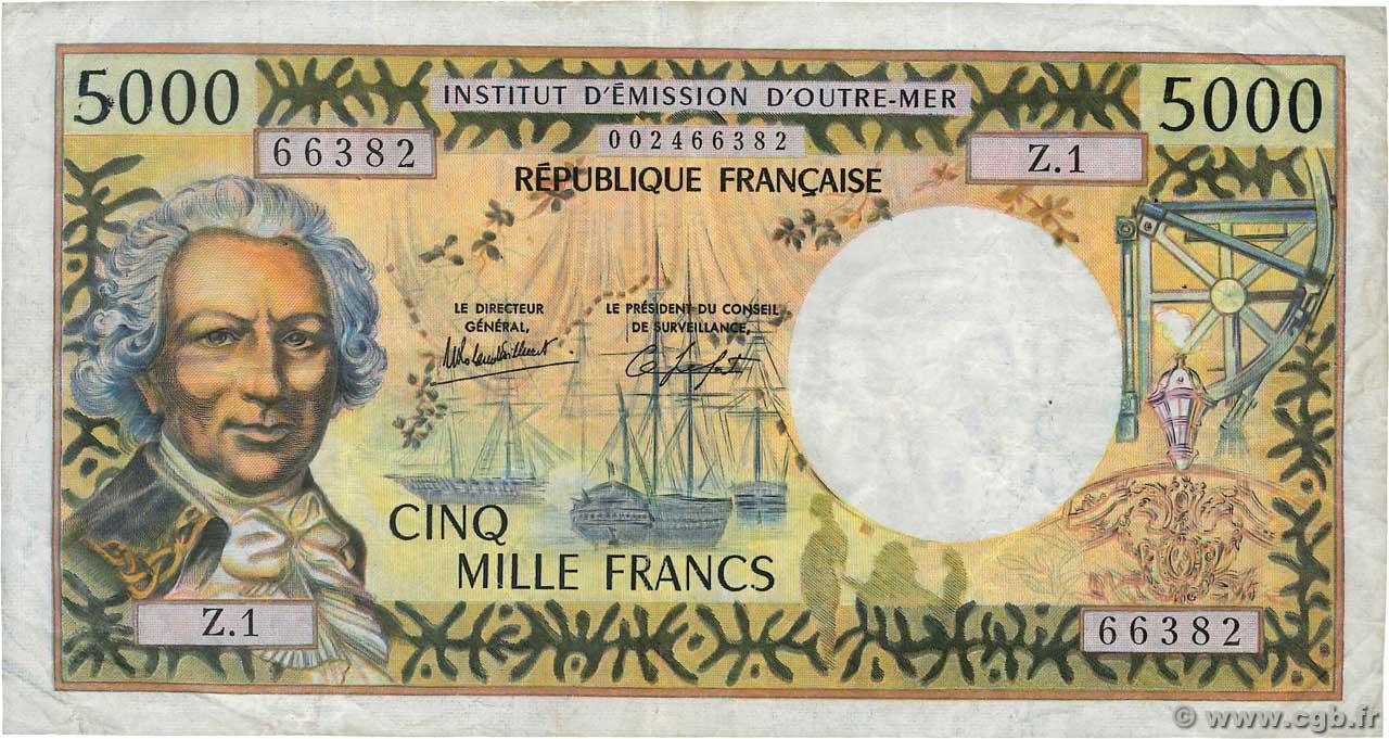 5000 Francs TAHITI  1982 P.28c F