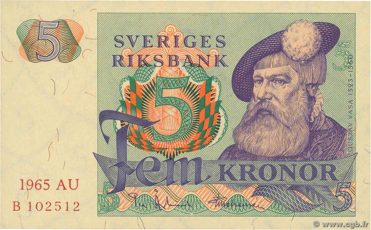 5 Kronor SUÈDE  1965 P.51a UNC