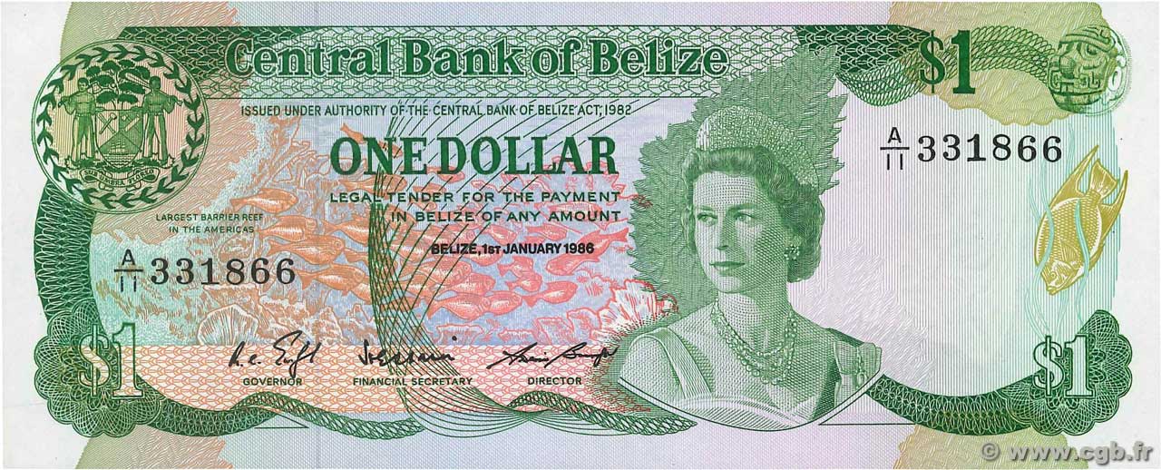1 Dollar BELIZE  1986 P.46b NEUF