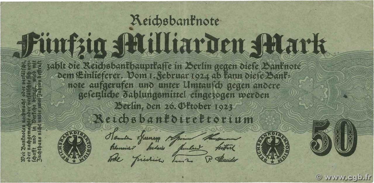 50 Milliards Mark ALLEMAGNE  1923 P.125b SUP