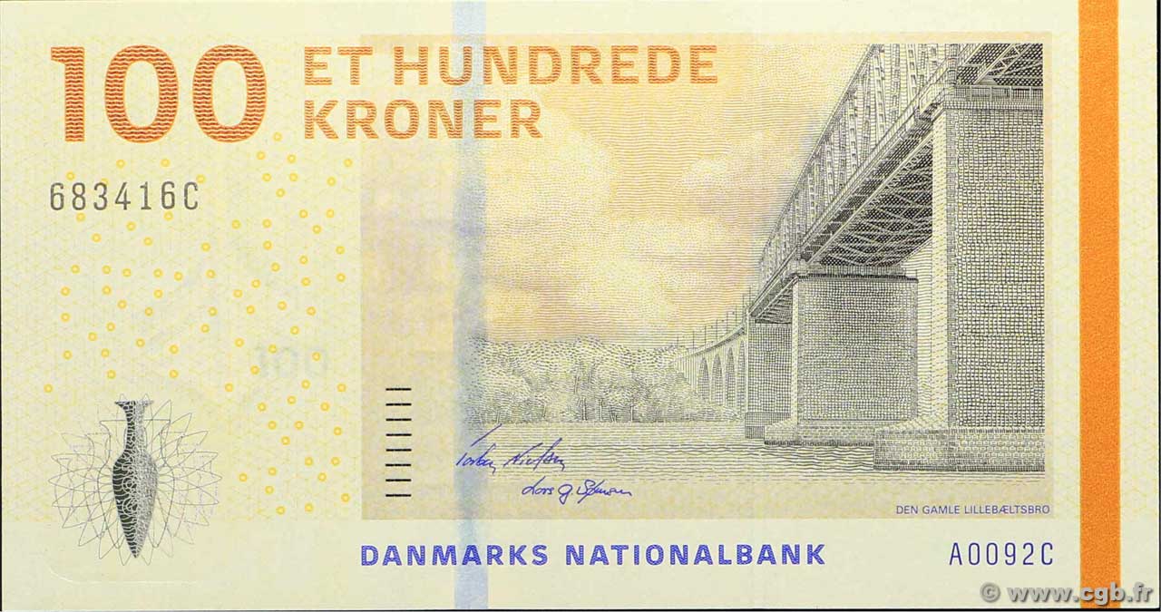 100 Kroner DENMARK  2009 P.066a UNC
