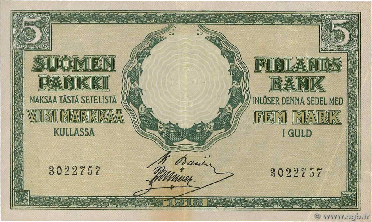 5 Markkaa FINLANDE  1918 P.036 TTB