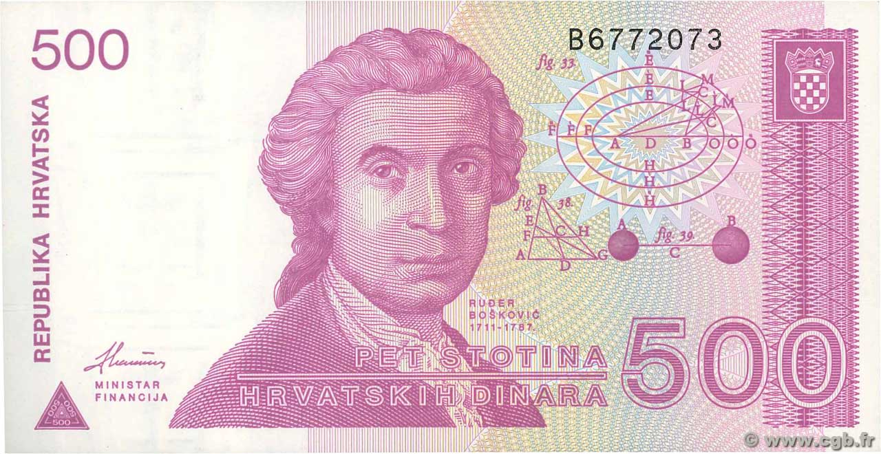500 Dinara CROATIE  1991 P.21a NEUF