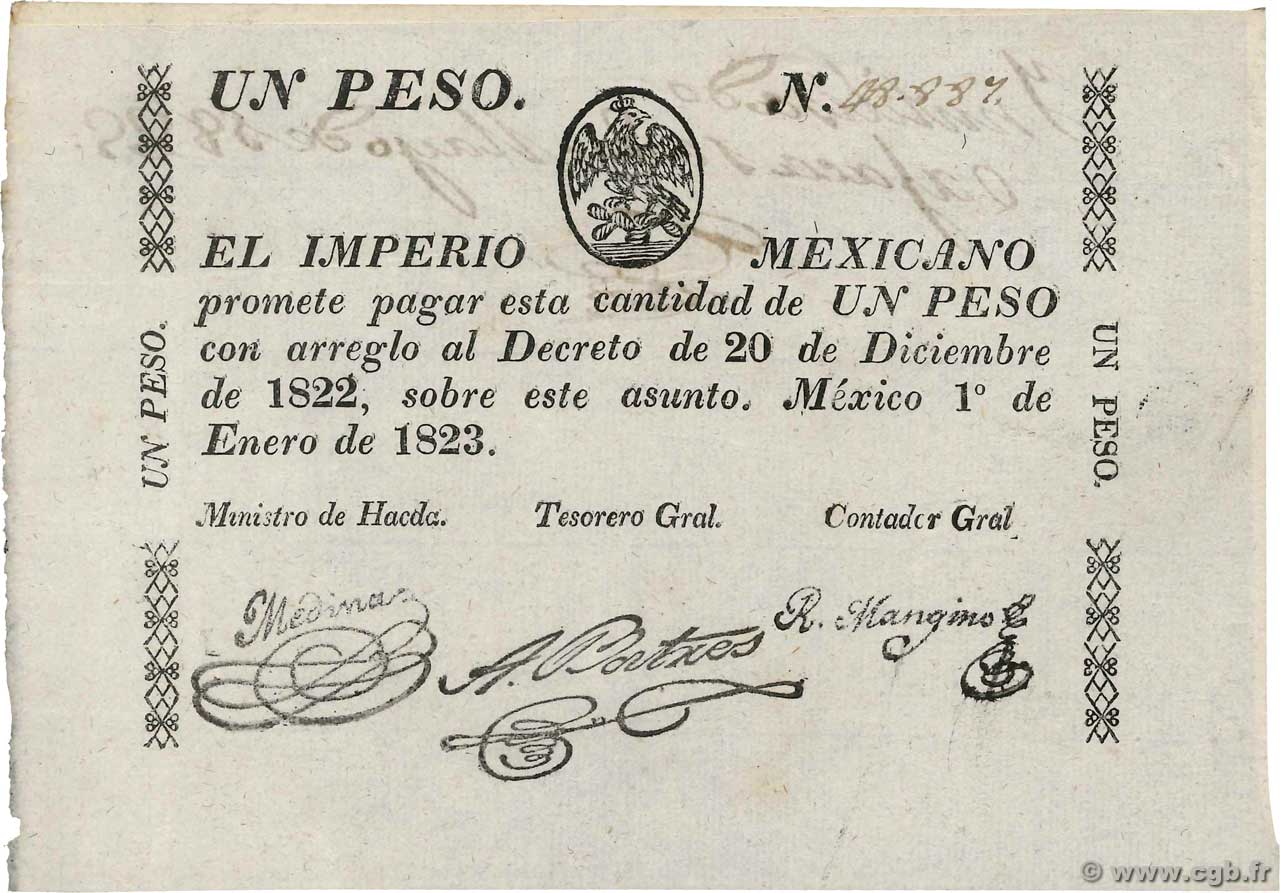 1 Peso MEXICO  1823 P.001c SPL+