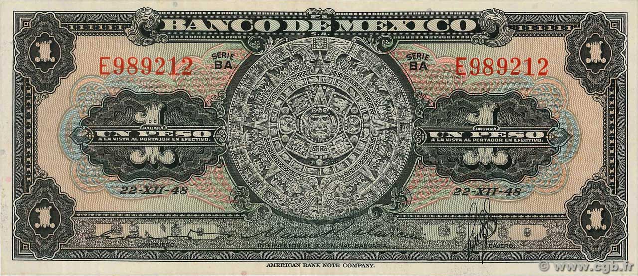 1 Peso MEXICO  1948 P.046a EBC