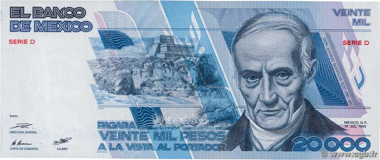 20000 Pesos MEXICO  1985 P.091a FDC