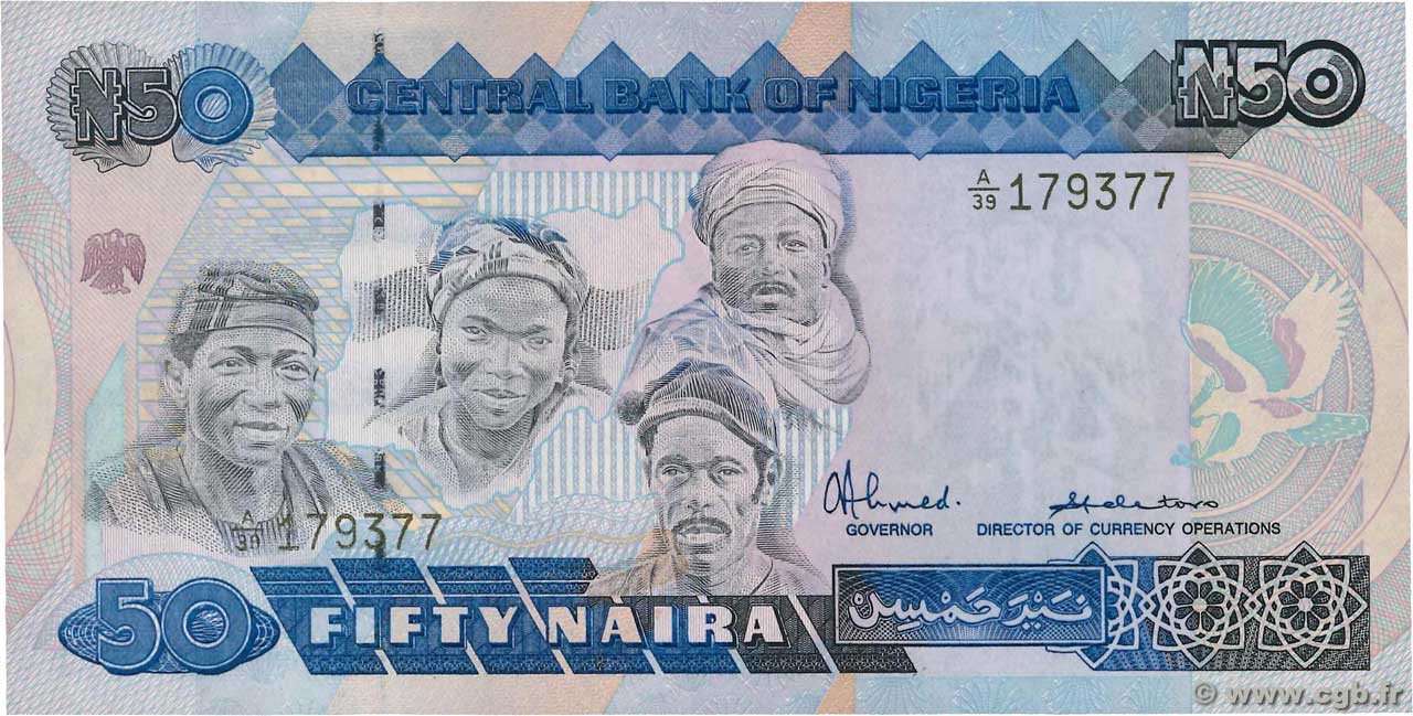 50 Naira NIGERIA  1991 P.27a UNC