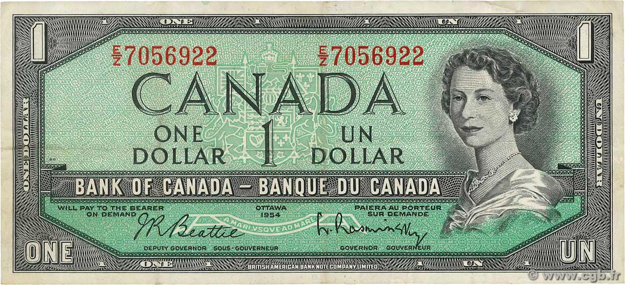 1 Dollar CANADá
  1954 P.075b MBC