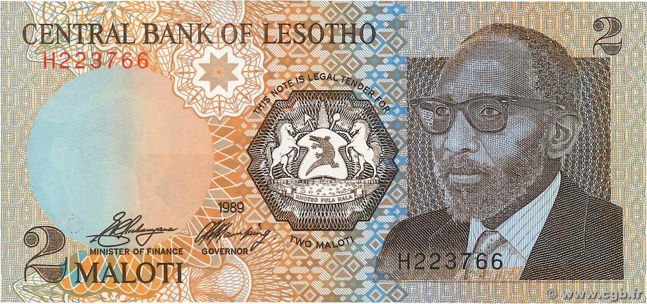 2 Maloti LESOTHO  1989 P.09a NEUF