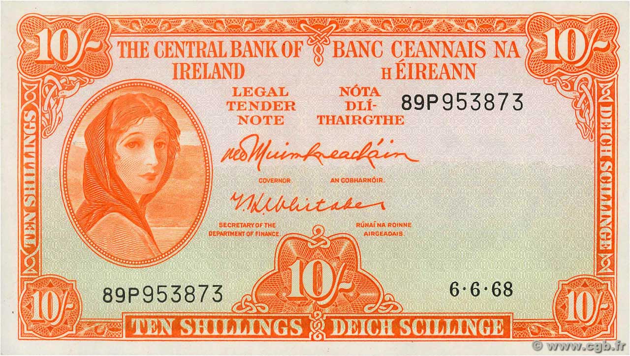10 Shillings  IRLANDE  1968 P.063a NEUF