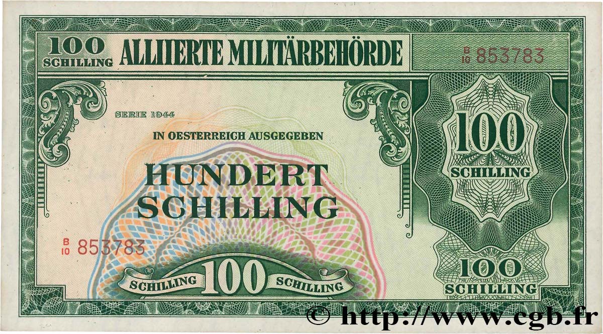 100 Shilling AUTRICHE  1944 P.110a NEUF