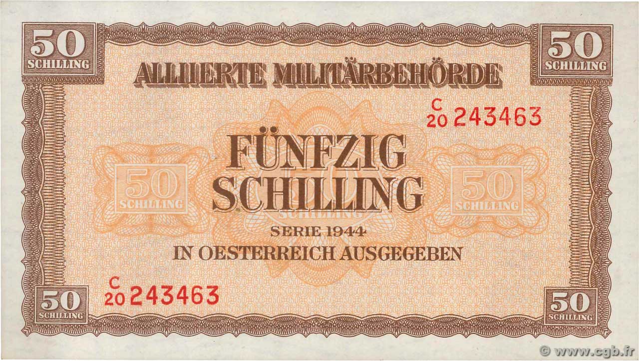 50 Schilling AUTRICHE  1944 P.109 NEUF
