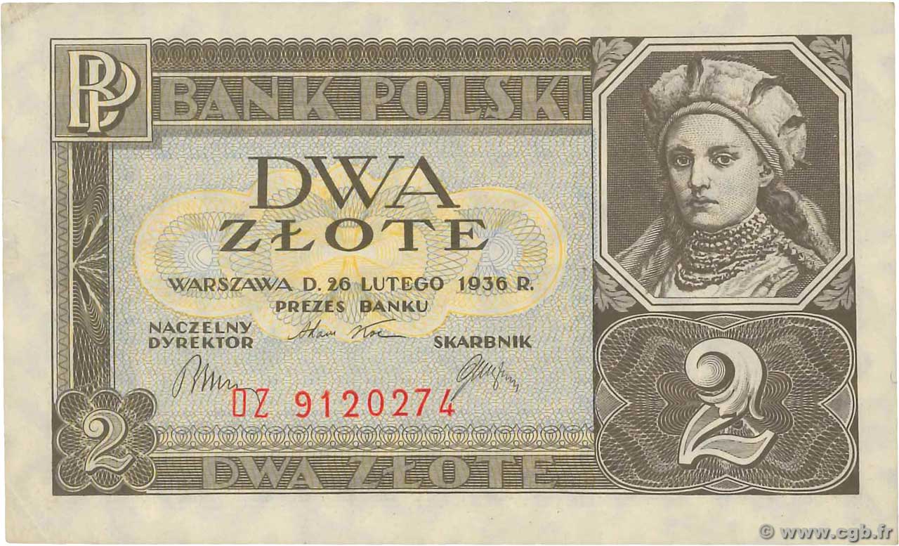 2 Zlote POLOGNE  1936 P.076 pr.NEUF