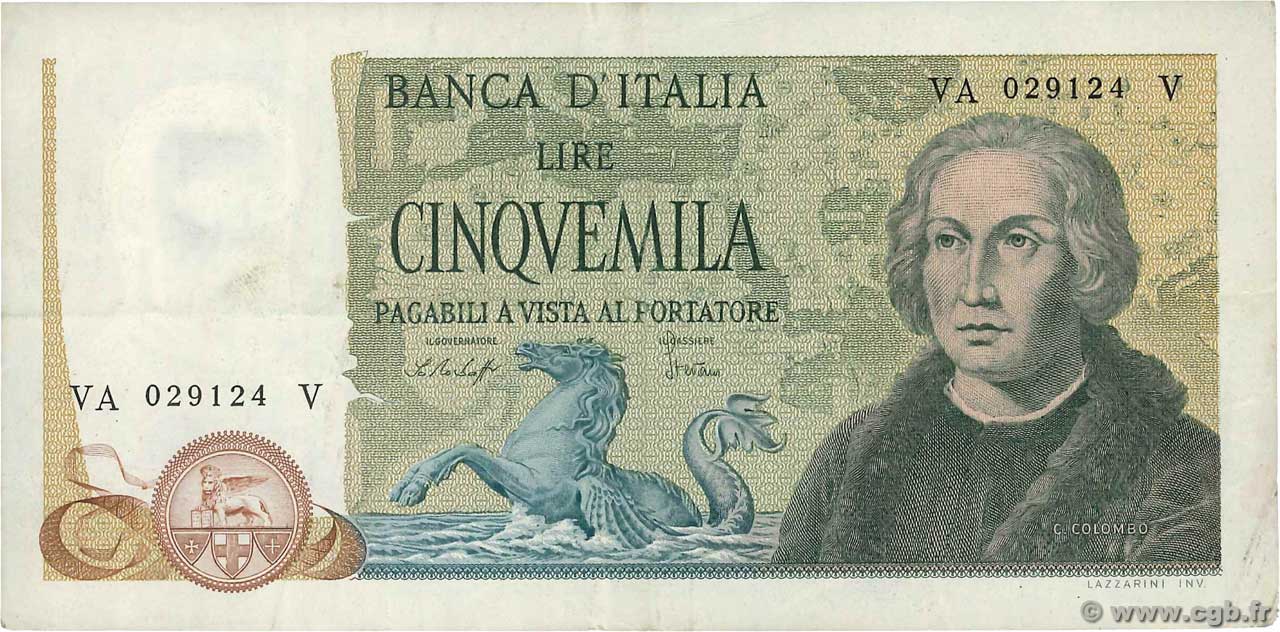 5000 Lire ITALIE  1977 P.102c TTB