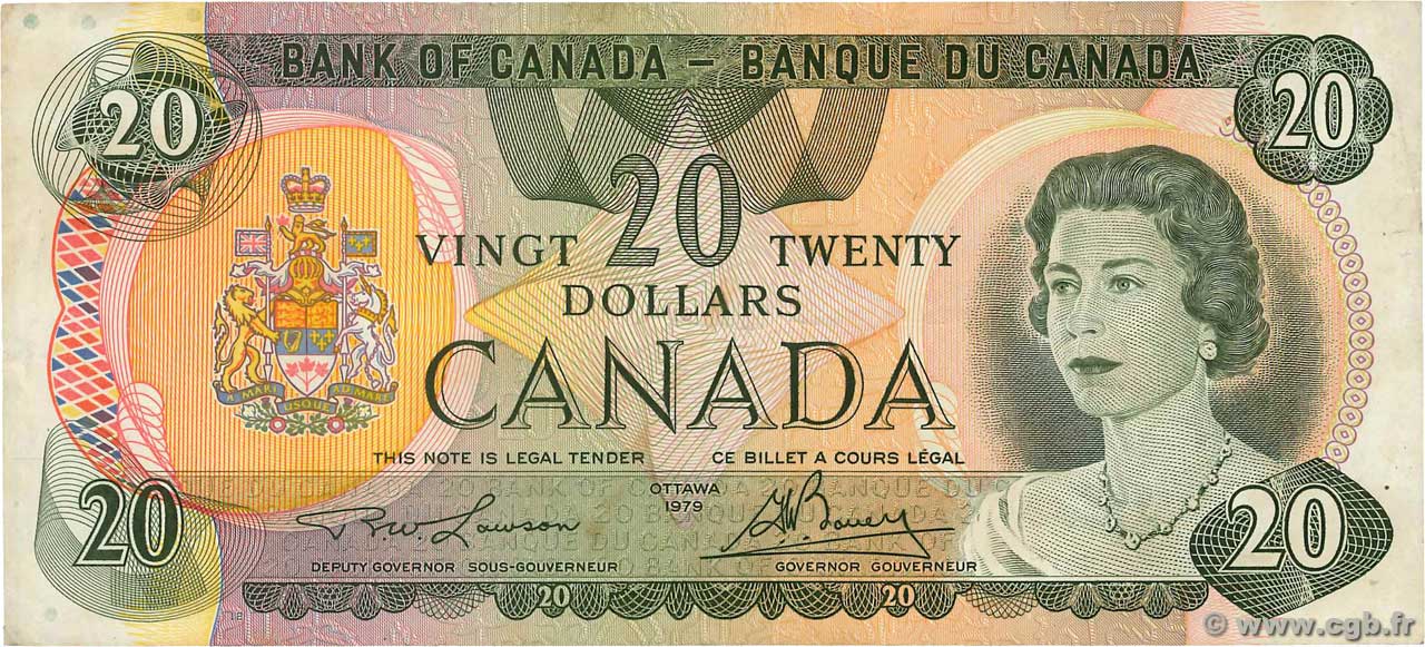 20 Dollars CANADA  1979 P.093a TTB