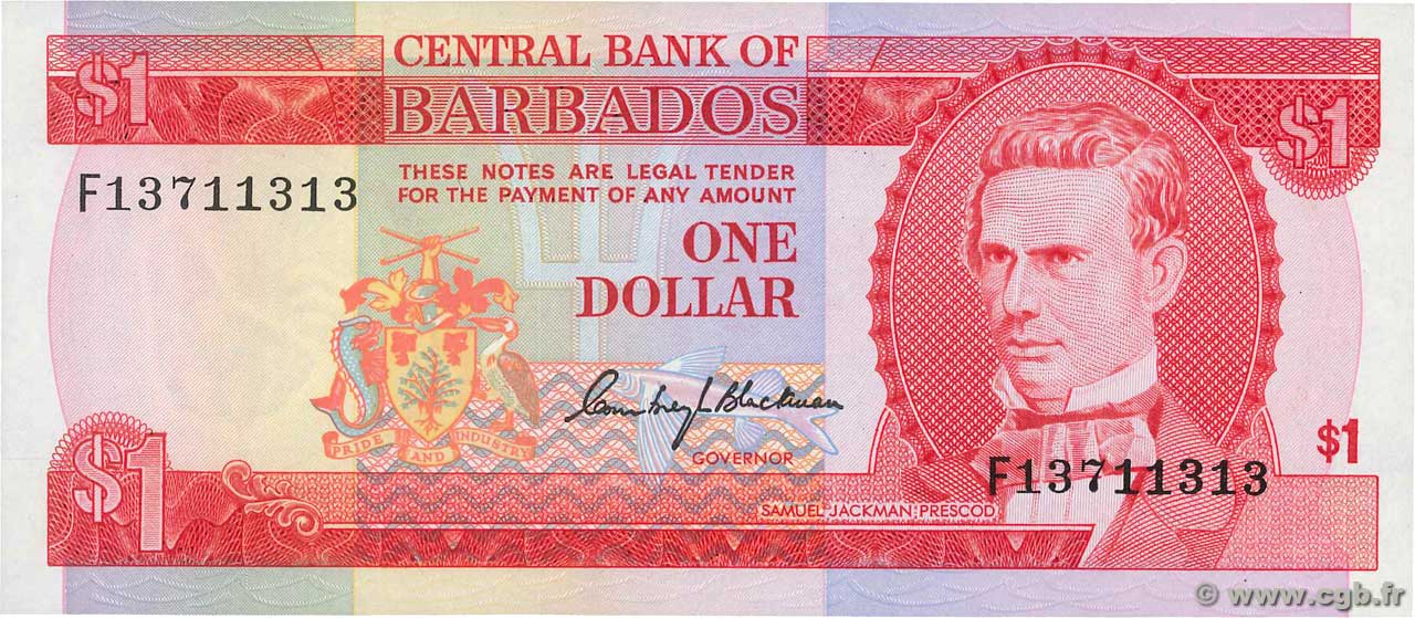 1 Dollar BARBADOS  1973 P.29a FDC