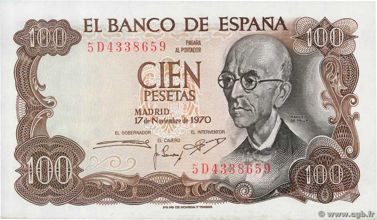 100 Pesetas ESPAGNE  1970 P.152a NEUF