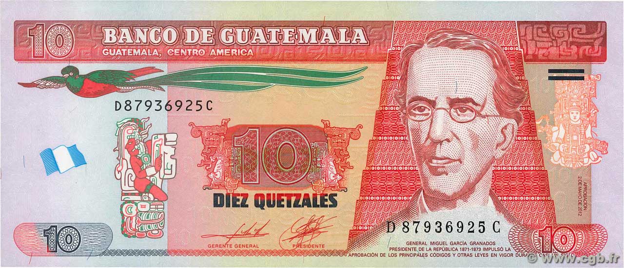 10 Quetzales GUATEMALA  2012 P.123c FDC