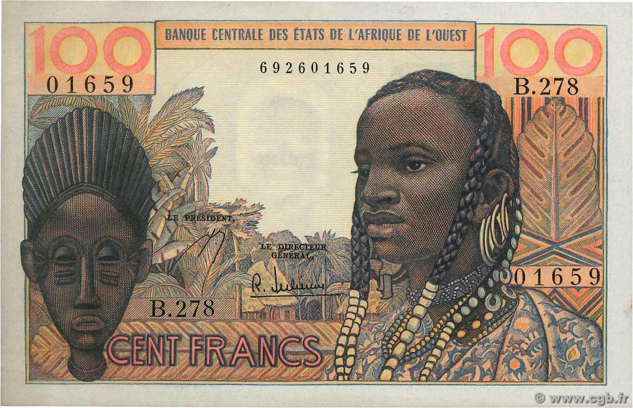 100 Francs ÉTATS DE L AFRIQUE DE L OUEST  1965 P.002b SPL