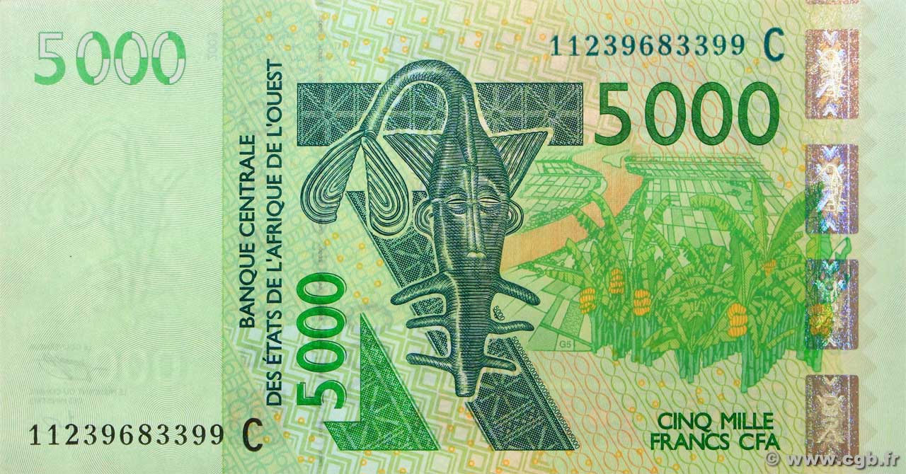 5000 Francs ÉTATS DE L AFRIQUE DE L OUEST  2011 P.317Cj pr.NEUF