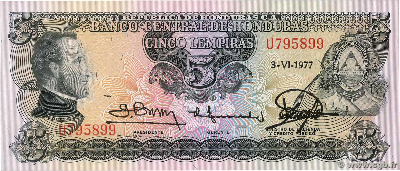 5 Lempiras HONDURAS  1977 P.059b FDC