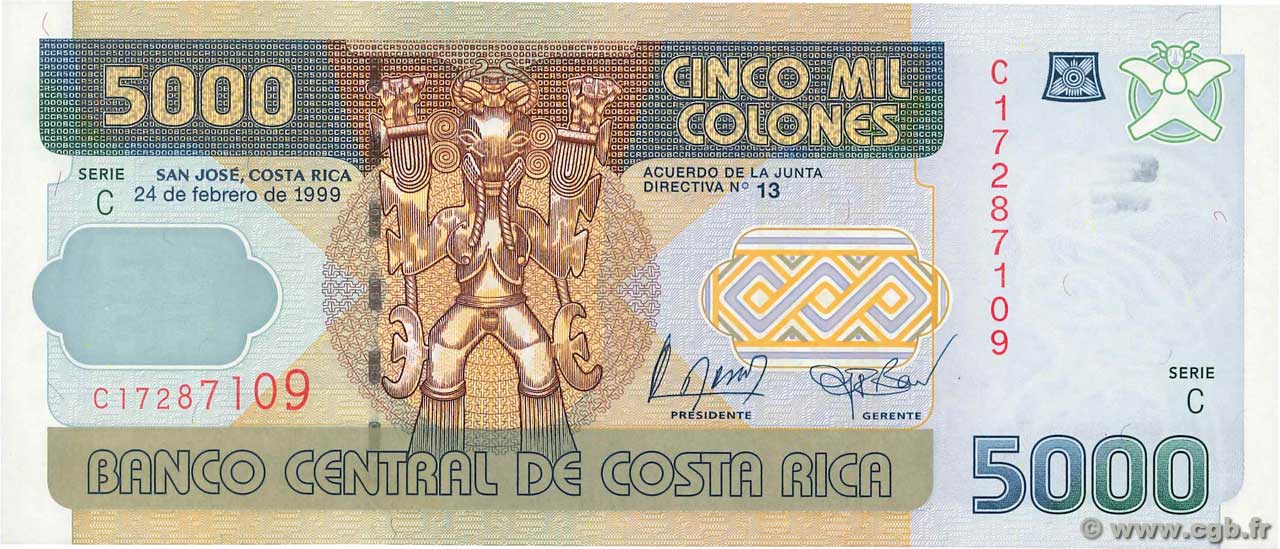 5000 Colones COSTA RICA  1999 P.268a ST