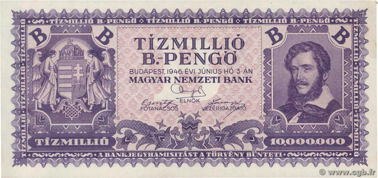 10 Millions B-Pengo HONGRIE  1946 P.135 SPL+